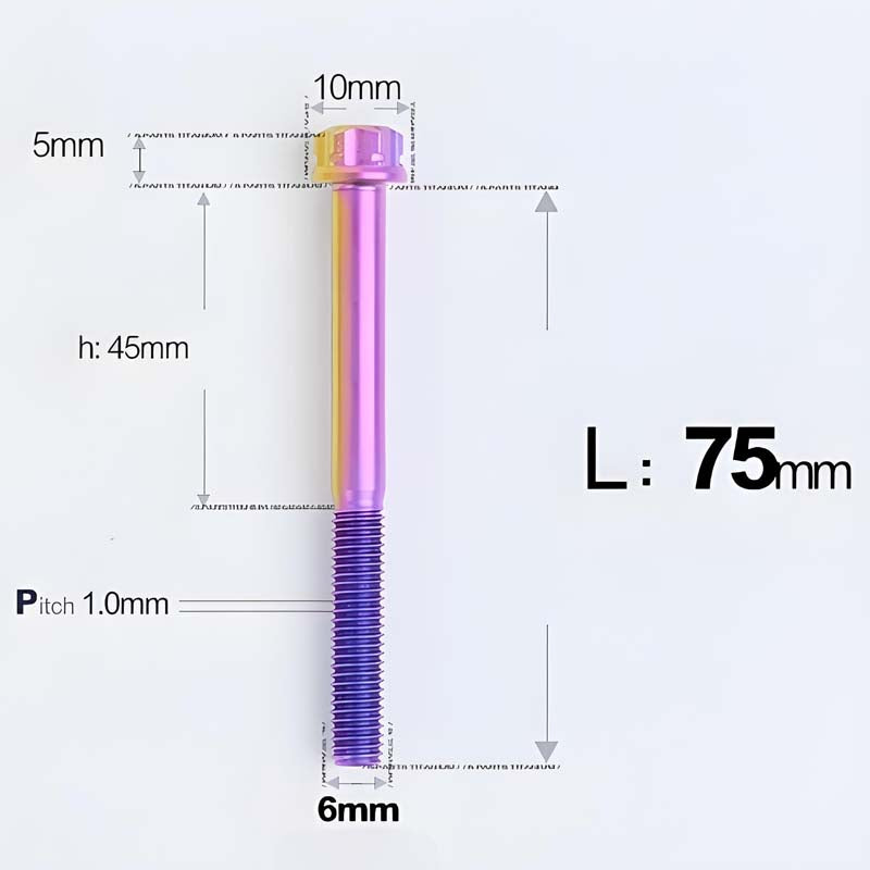 M6 X 8-120MM Titanium Bolts For Electric Motorcycle