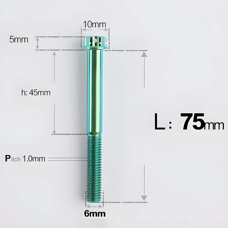 M6 X 8-120MM Titanium Bolts For Electric Motorcycle