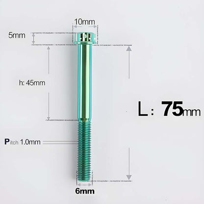 M6 X 8-120MM Titanium Bolts For Electric Motorcycle