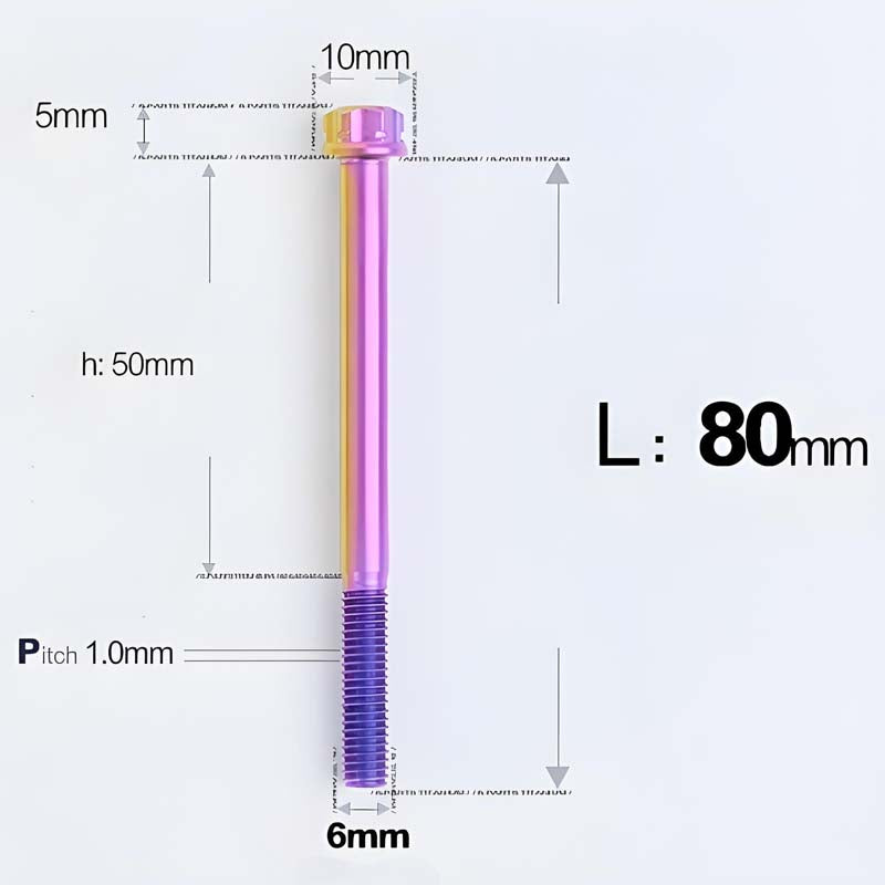 M6 X 8-120MM Titanium Bolts For Electric Motorcycle