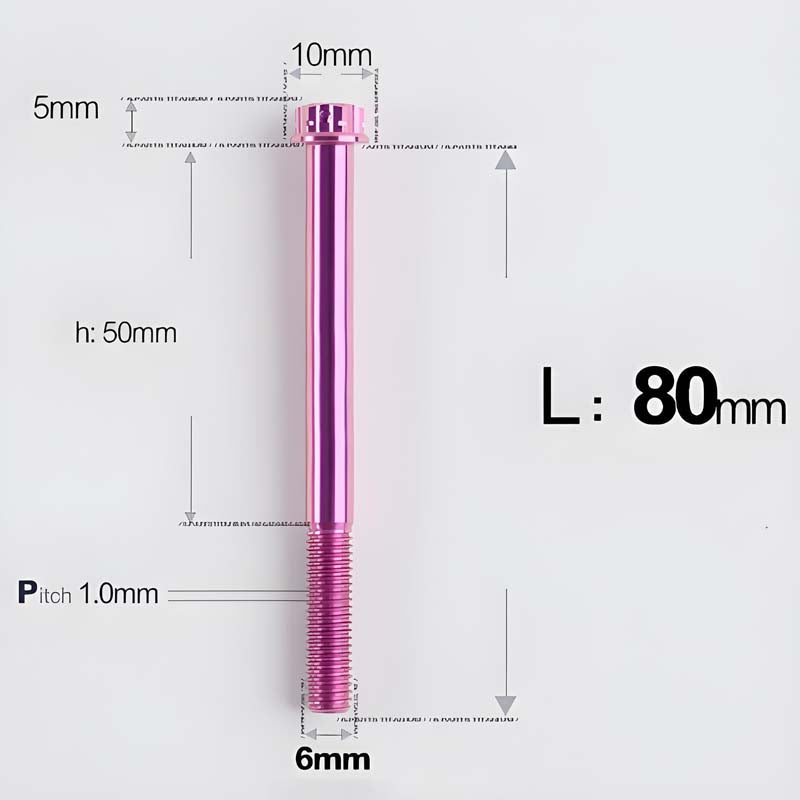 M6 X 8-120MM Titanium Bolts For Electric Motorcycle