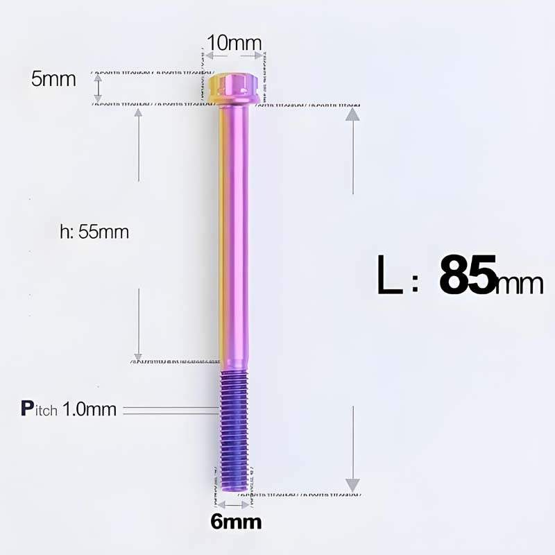 M6 X 8-120MM Titanium Bolts For Electric Motorcycle
