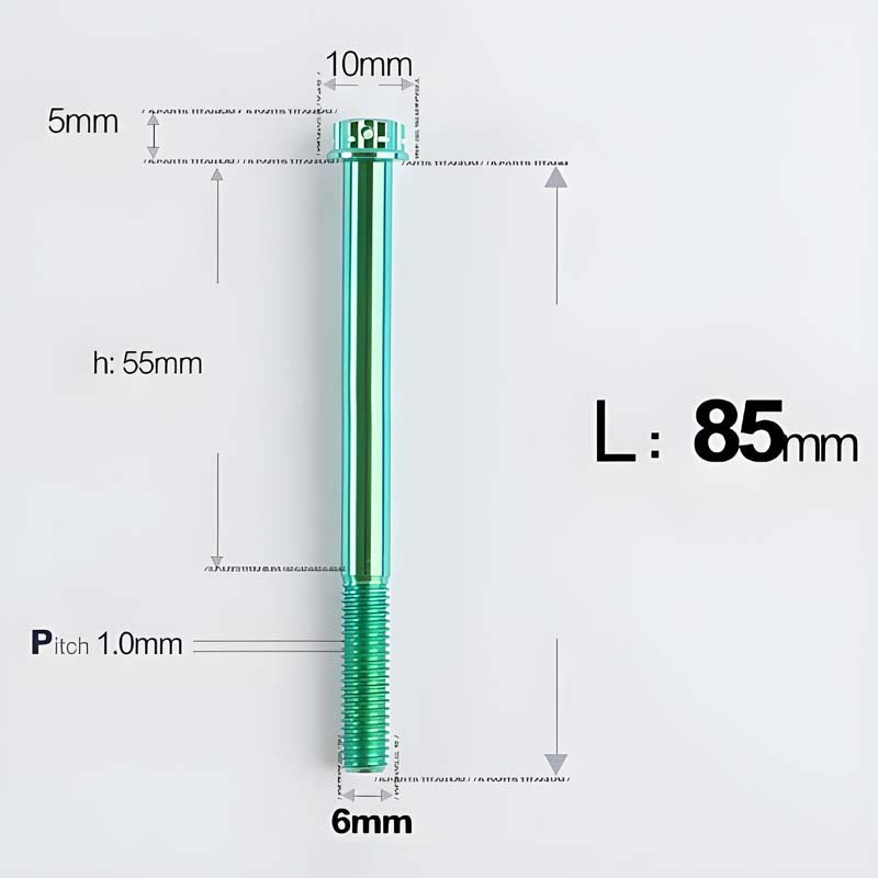 M6 X 8-120MM Titanium Bolts For Electric Motorcycle