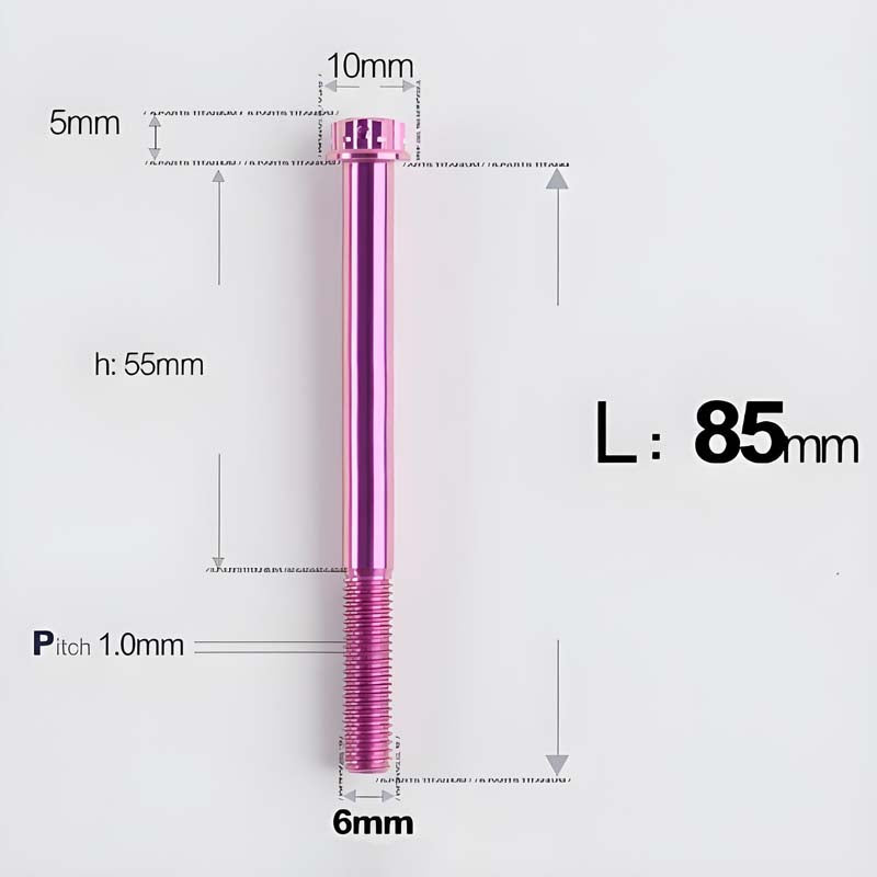 M6 X 8-120MM Titanium Bolts For Electric Motorcycle