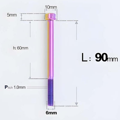 M6 X 8-120MM Titanium Bolts For Electric Motorcycle