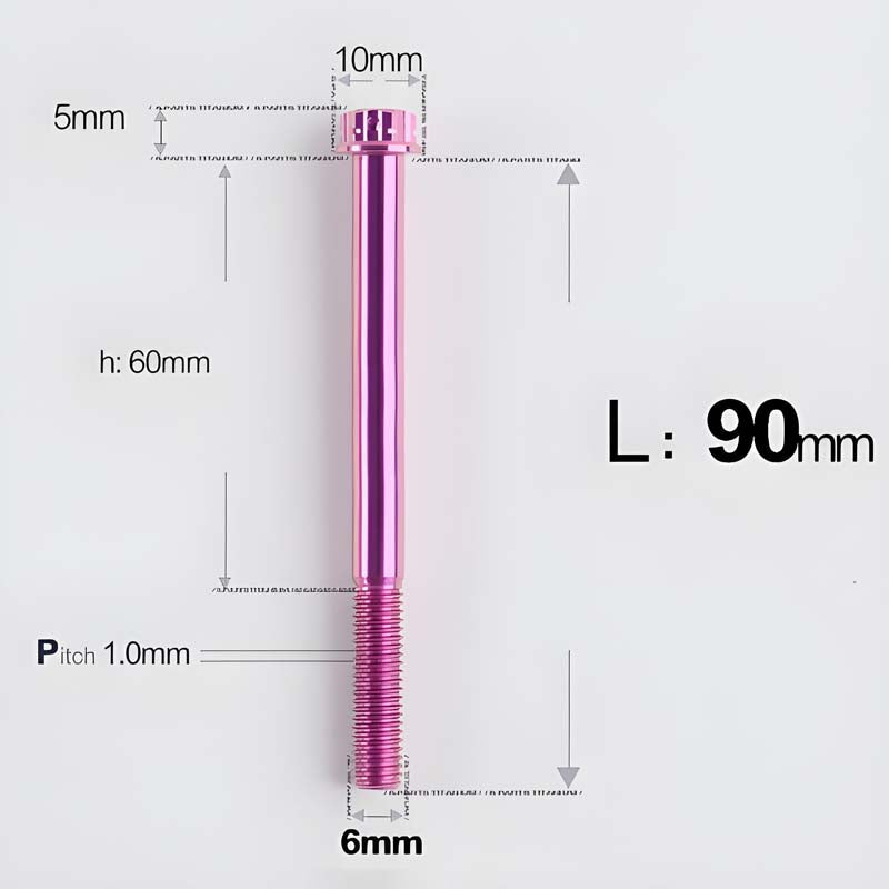 M6 X 8-120MM Titanium Bolts For Electric Motorcycle