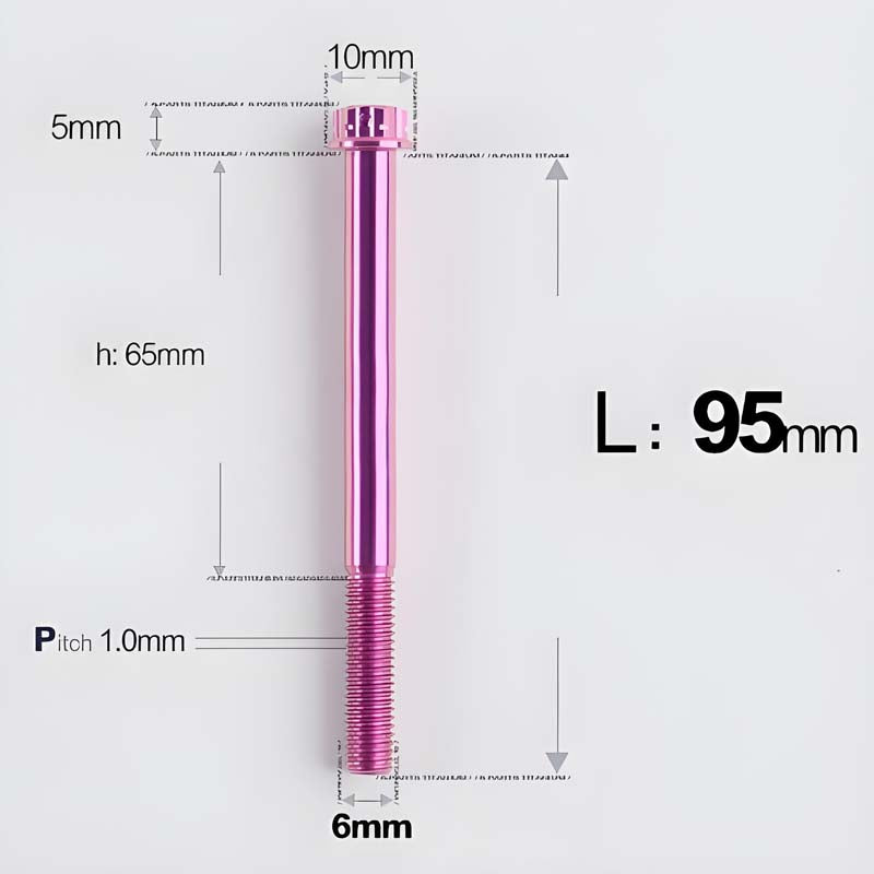 M6 X 8-120MM Titanium Bolts For Electric Motorcycle