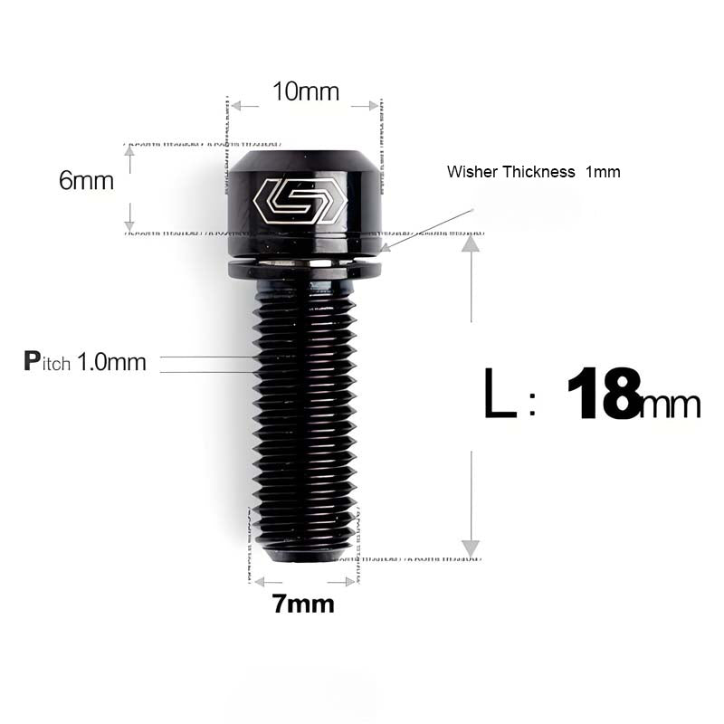 M7x18 20mm Titanium Handlebar Stem Bolts and Washers for Birdy and Brompton
