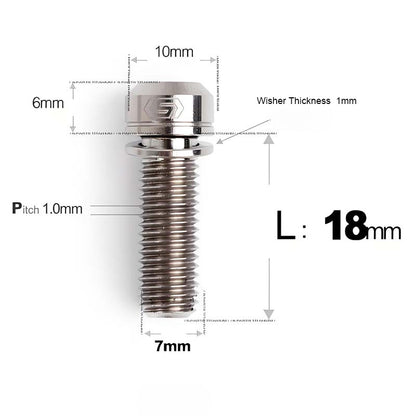 M7x18 20mm Titanium Handlebar Stem Bolts and Washers for Birdy and Brompton
