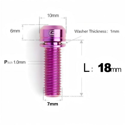M7x18/20mm Titanium Handlebar Stem Bolts and Washers for Birdy and Brompton