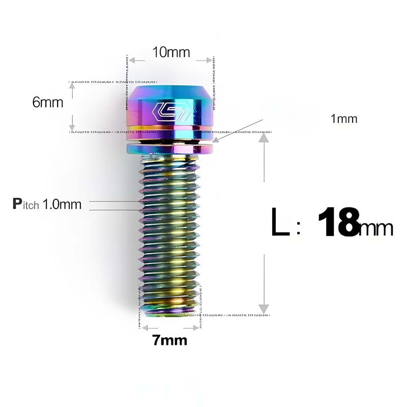 M7x18 20mm Titanium Handlebar Stem Bolts and Washers for Birdy and Brompton