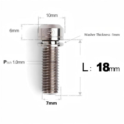 M7x18/20mm Titanium Handlebar Stem Bolts and Washers for Birdy and Brompton