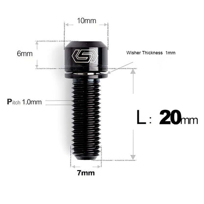 M7x18 20mm Titanium Handlebar Stem Bolts and Washers for Birdy and Brompton