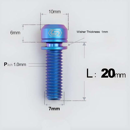 M7x18 20mm Titanium Handlebar Stem Bolts and Washers for Birdy and Brompton