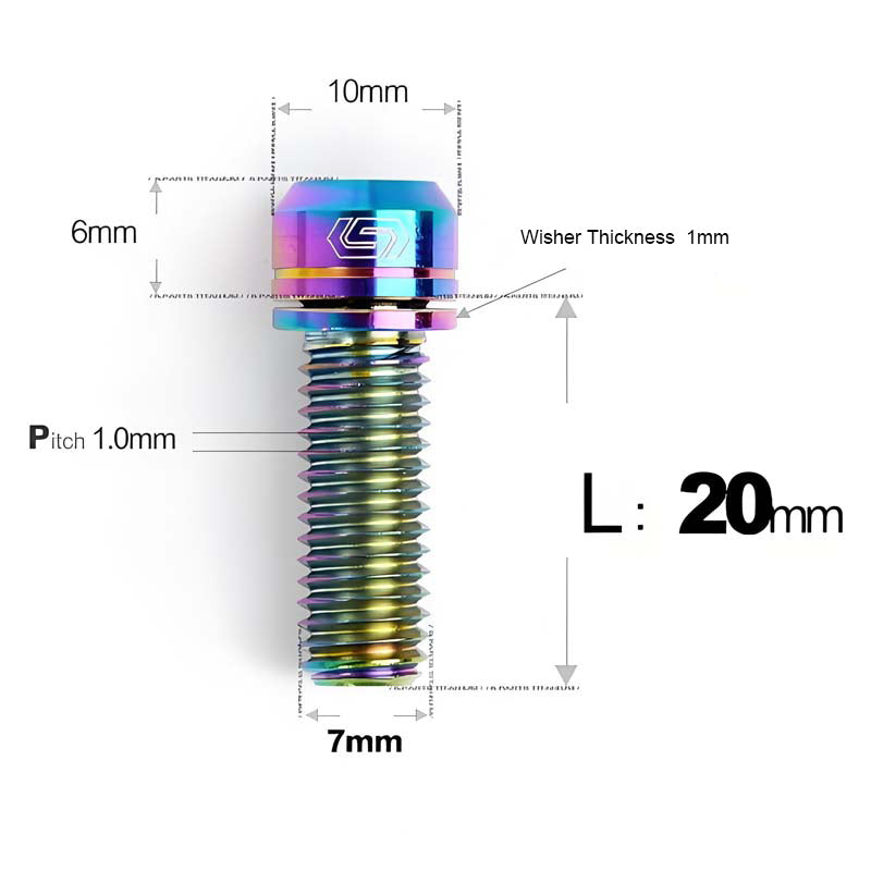 M7x18 20mm Titanium Handlebar Stem Bolts and Washers for Birdy and Brompton