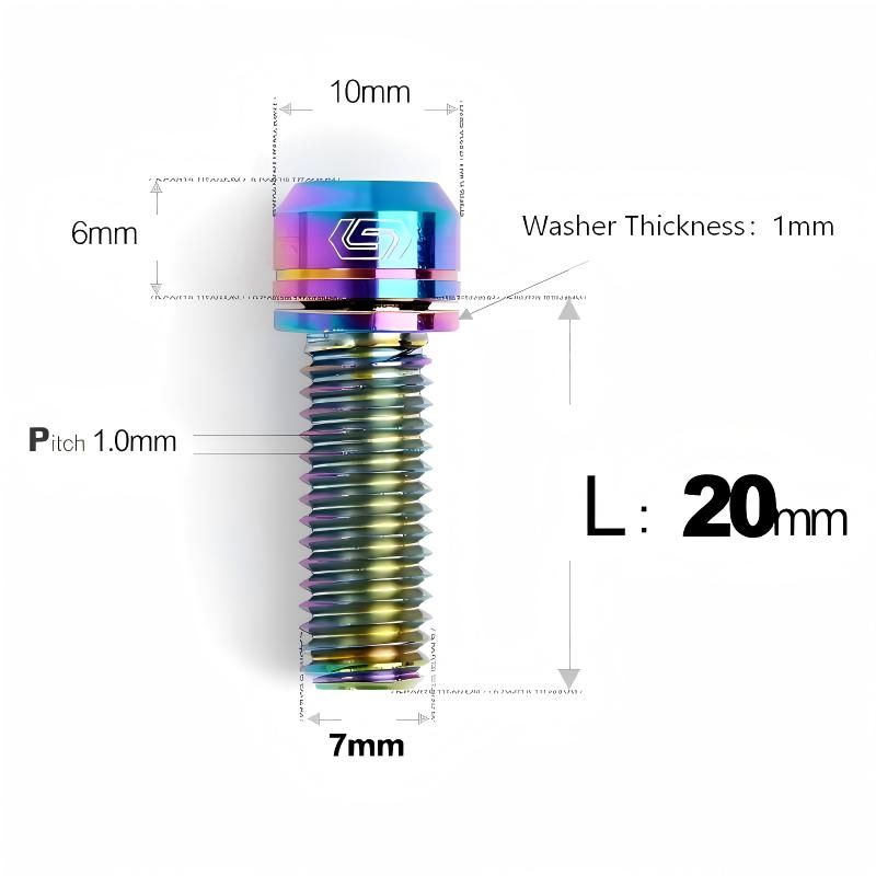 M7x18/20mm Titanium Handlebar Stem Bolts and Washers for Birdy and Brompton