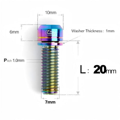 M7x18/20mm Titanium Handlebar Stem Bolts and Washers for Birdy and Brompton