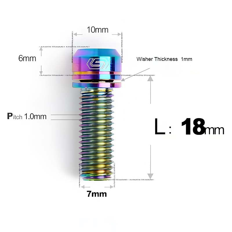 M7x18 20mm Titanium Handlebar Stem Bolts and Washers for Birdy and Brompton