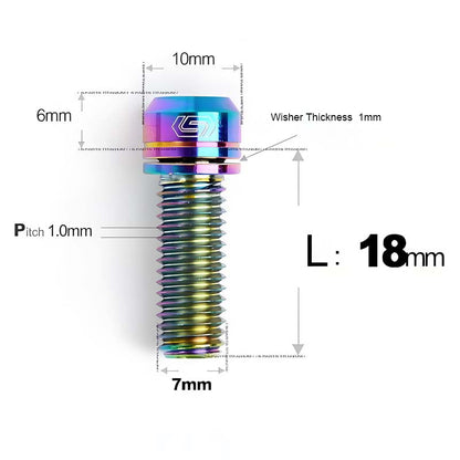 M7x18 20mm Titanium Handlebar Stem Bolts and Washers for Birdy and Brompton