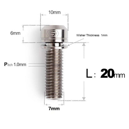 M7x18 20mm Titanium Handlebar Stem Bolts and Washers for Birdy and Brompton