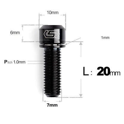 M7x18 20mm Titanium Handlebar Stem Bolts and Washers for Birdy and Brompton