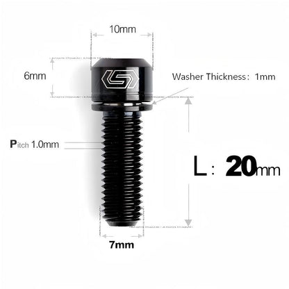 M7x18/20mm Titanium Handlebar Stem Bolts and Washers for Birdy and Brompton