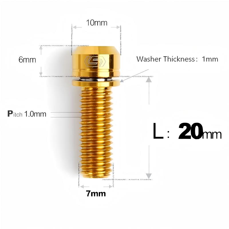 M7x18/20mm Titanium Handlebar Stem Bolts and Washers for Birdy and Brompton
