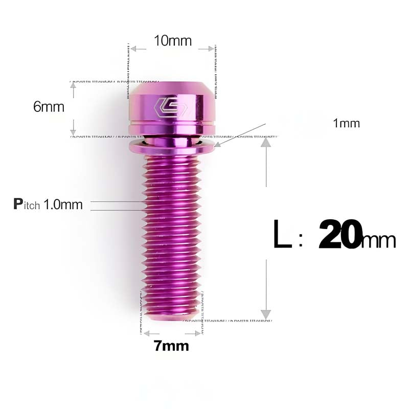 M7x18 20mm Titanium Handlebar Stem Bolts and Washers for Birdy and Brompton
