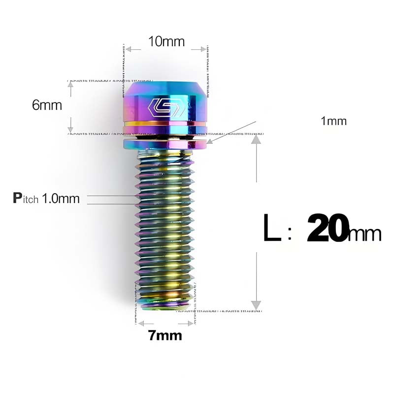 M7x18 20mm Titanium Handlebar Stem Bolts and Washers for Birdy and Brompton
