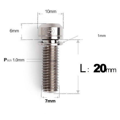 M7x18 20mm Titanium Handlebar Stem Bolts and Washers for Birdy and Brompton