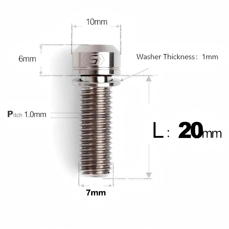 M7x18/20mm Titanium Handlebar Stem Bolts and Washers for Birdy and Brompton