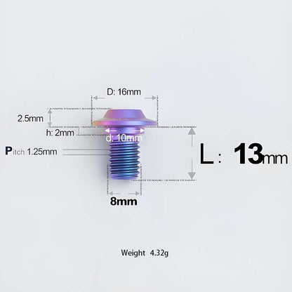 M8x13-48mm Titanium Shoulder Bolts for Motorcycle - Candy