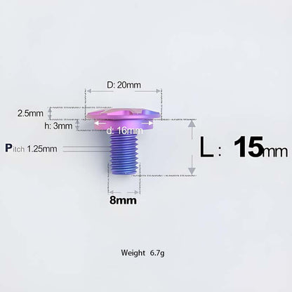 M8x13-48mm Titanium Shoulder Bolts for Motorcycle - Candy