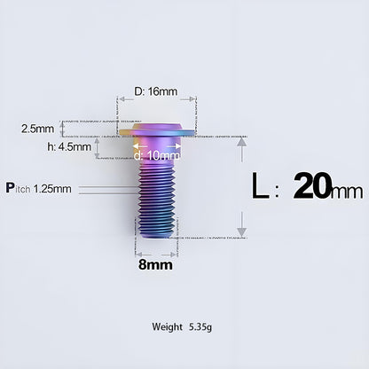 M8x13-48mm Titanium Shoulder Bolts for Motorcycle - Candy