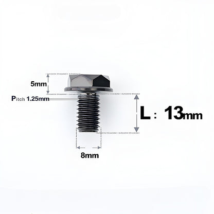 M8x13mm Titanium Motorcycle Mirror Adapter Bolts with Standard and Reverse Threads