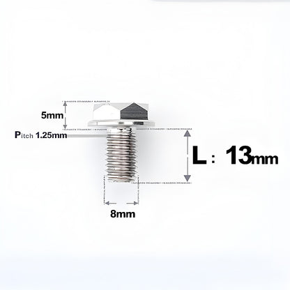 M8x13mm Titanium Motorcycle Mirror Adapter Bolts with Standard and Reverse Threads