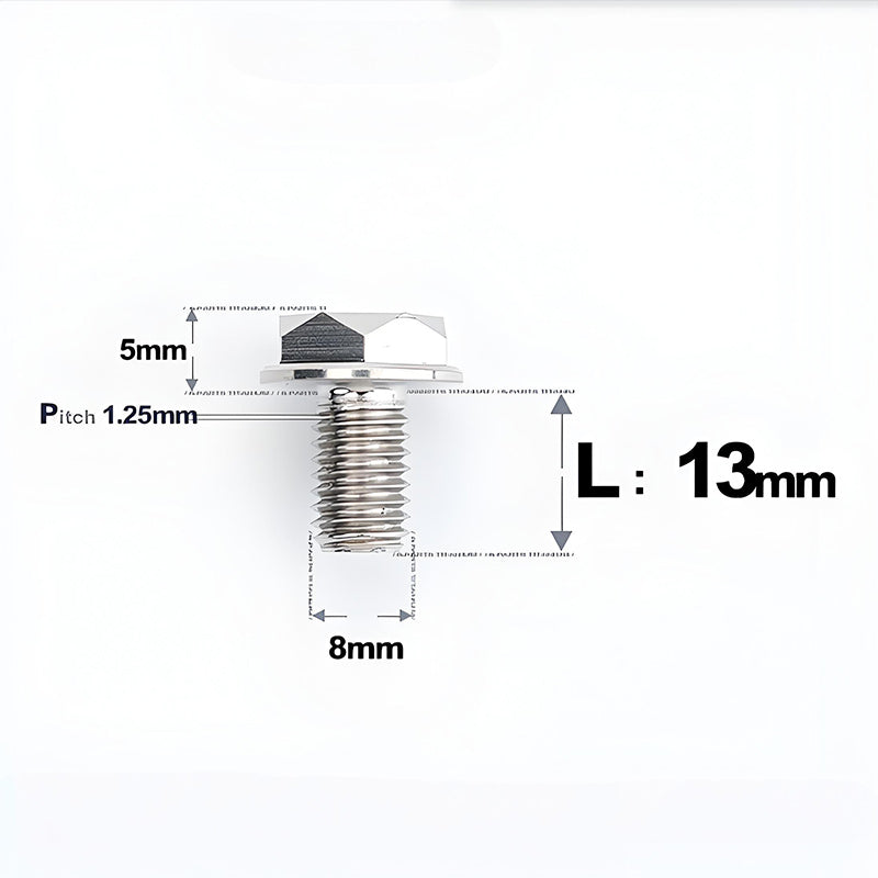 M8x13mm Titanium Motorcycle Mirror Adapter Bolts with Standard and Reverse Threads