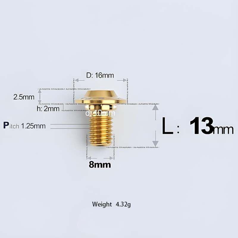 M8x13-48mm Gold Titanium Shoulder Bolts for Motorcycle