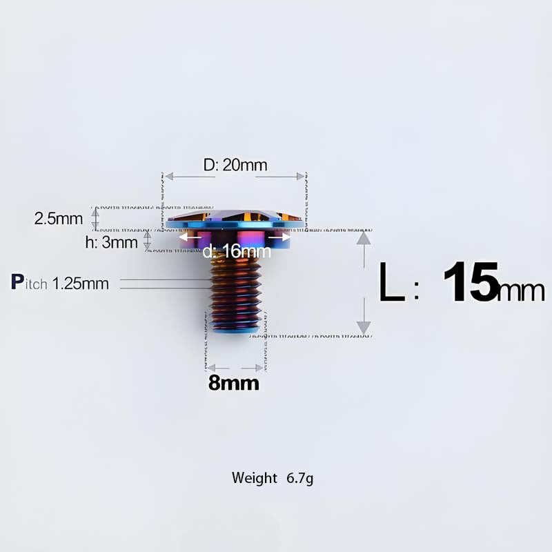 M8x13-48mm Titanium Shoulder Bolts for Motorcycle - Blue