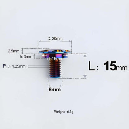 M8x13-48mm Titanium Shoulder Bolts for Motorcycle - Blue