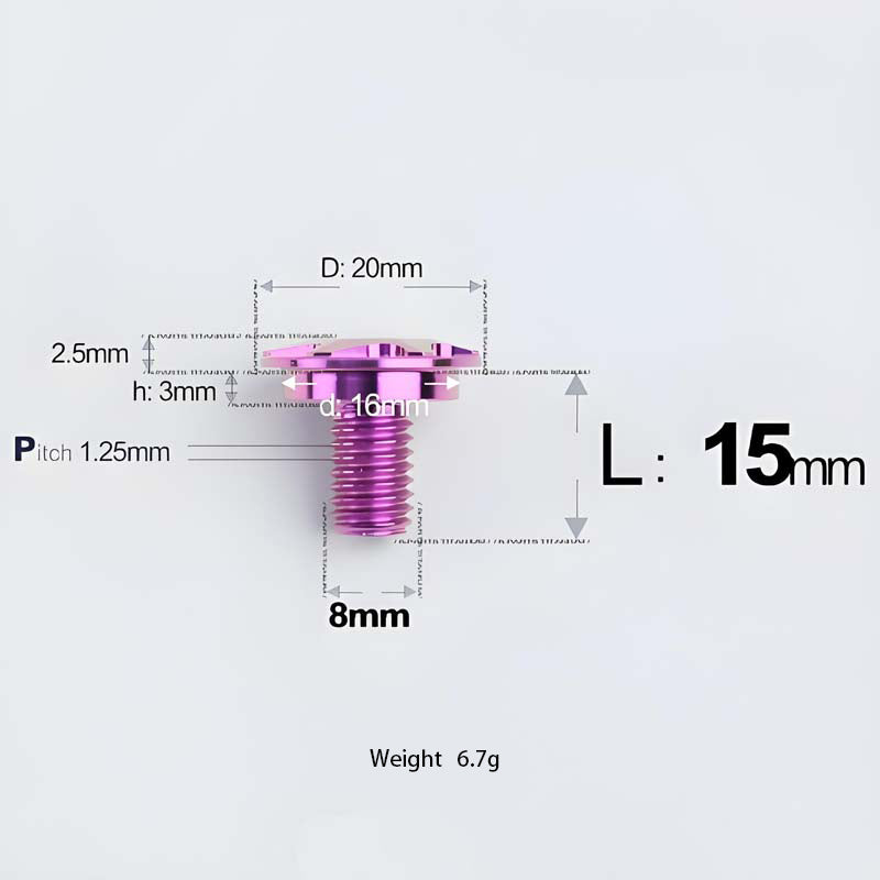 M8x13-48mm Titanium Shoulder Bolts for Motorcycle - Purple