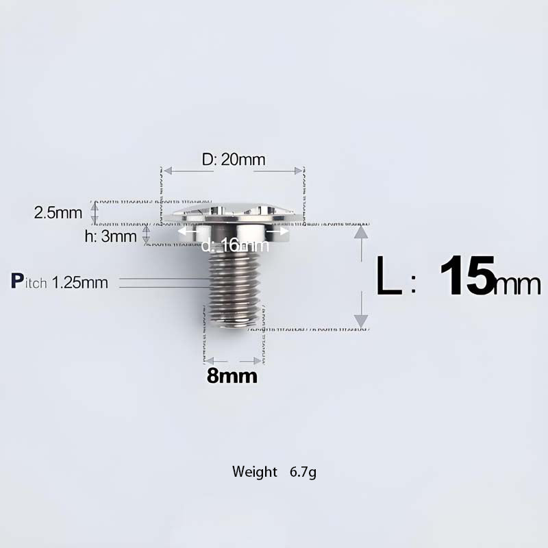 M8x13-48mm Titanium Shoulder Bolts for Motorcycle - TI