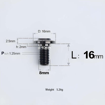 M8x13-48mm Titanium Shoulder Bolts for Motorcycle - Black
