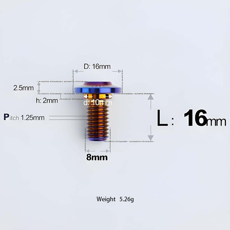 M8x13-48mm Titanium Shoulder Bolts for Motorcycle - Blue