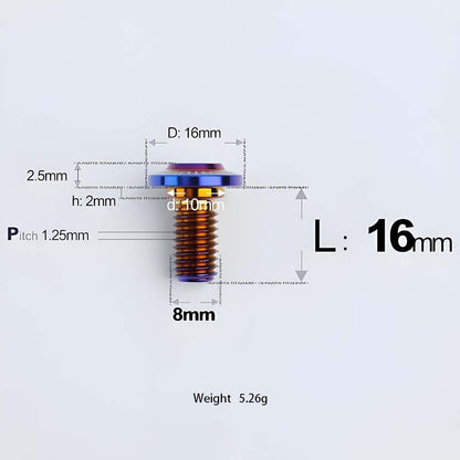M8x13-48mm Titanium Shoulder Bolts for Motorcycle - Blue