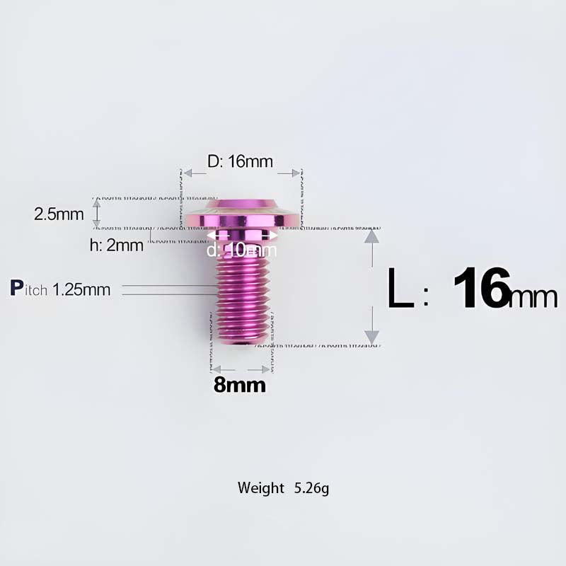 M8x13-48mm Titanium Shoulder Bolts for Motorcycle - Purple