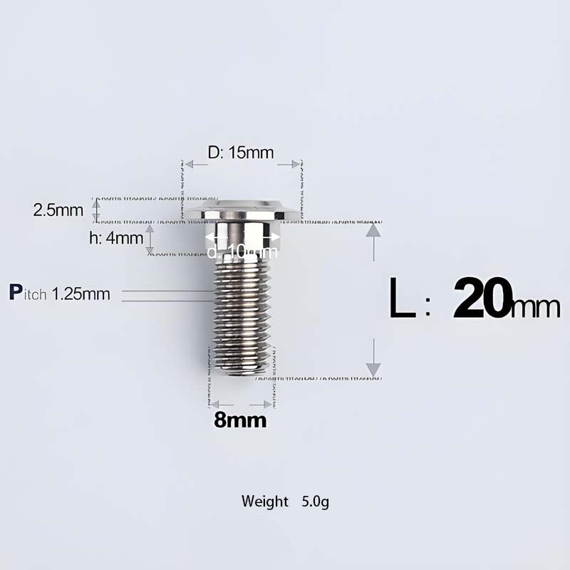M8x13-48mm Titanium Shoulder Bolts for Motorcycle - TI