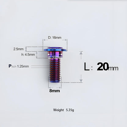 M8x13-48mm Titanium Shoulder Bolts for Motorcycle - Blue