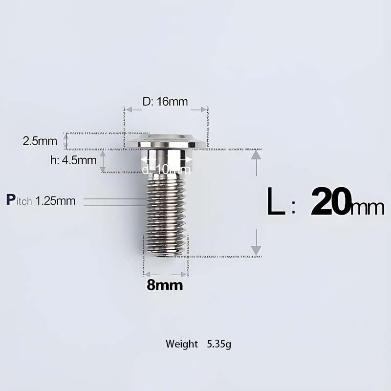 M8x13-48mm Titanium Shoulder Bolts for Motorcycle - TI