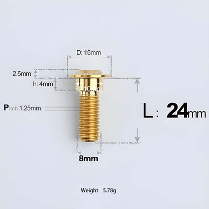 M8x13-48mm Gold Titanium Shoulder Bolts for Motorcycle